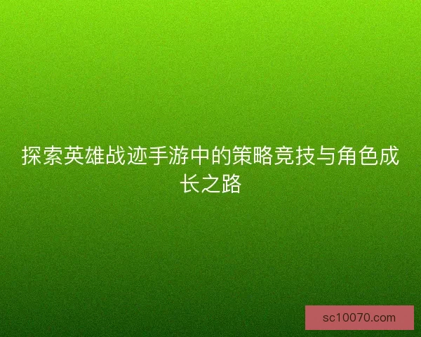探索英雄战迹手游中的策略竞技与角色成长之路