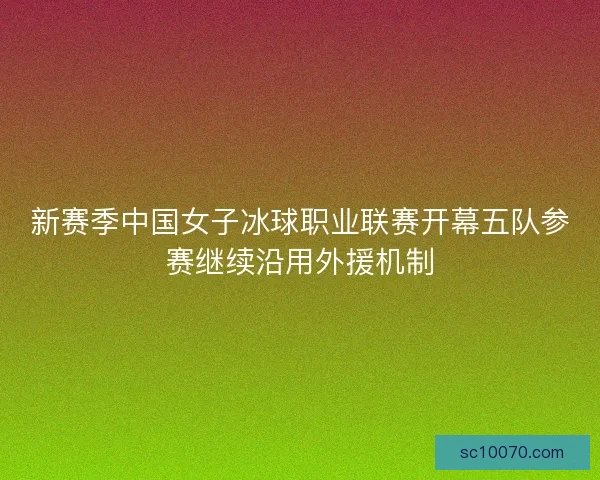 新赛季中国女子冰球职业联赛开幕五队参赛继续沿用外援机制